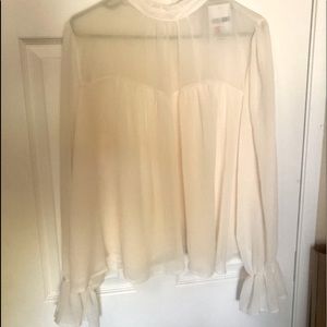 Sheer long sleeve blouse